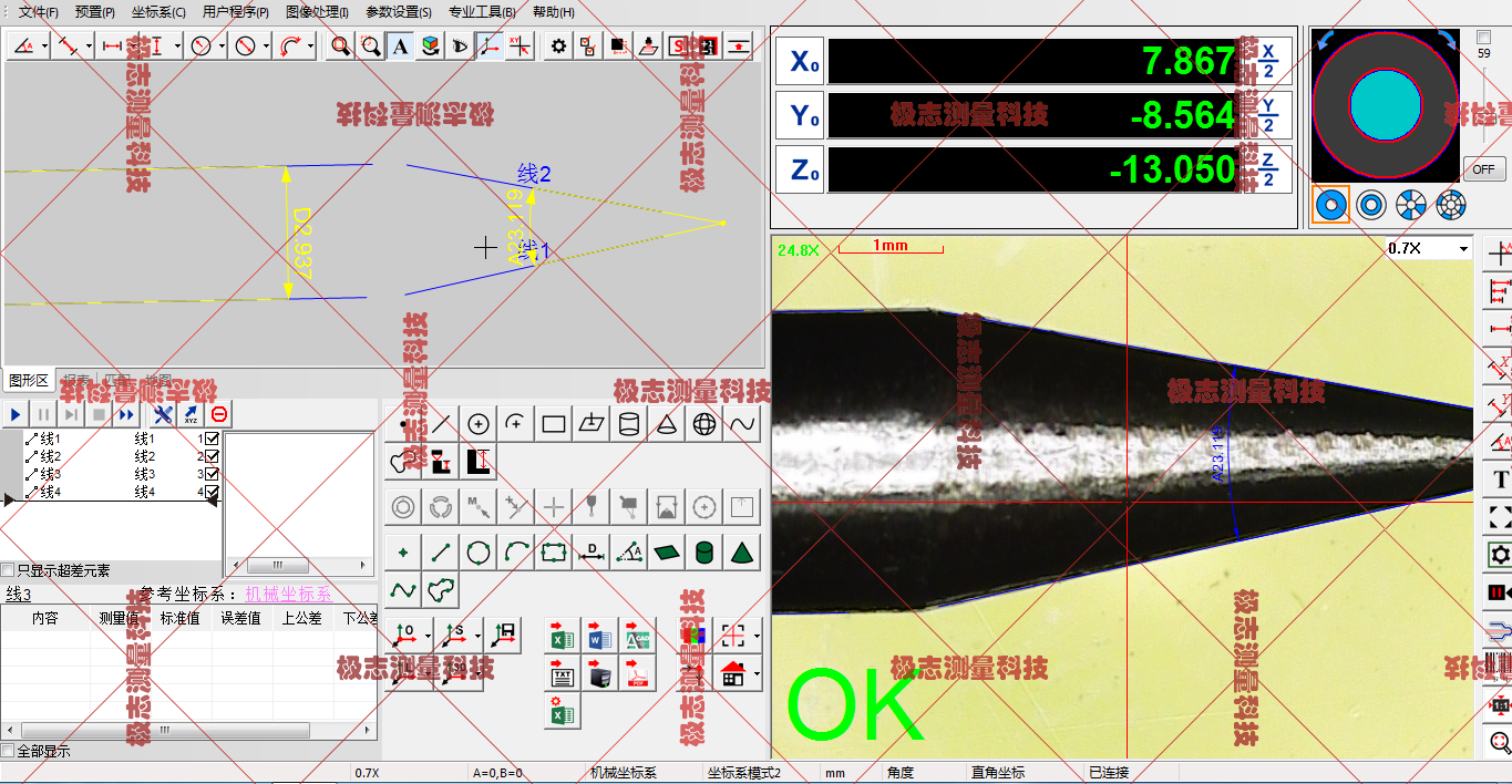 极志二次元测量仪高精度测量针管与针头，快捷方便得心应手