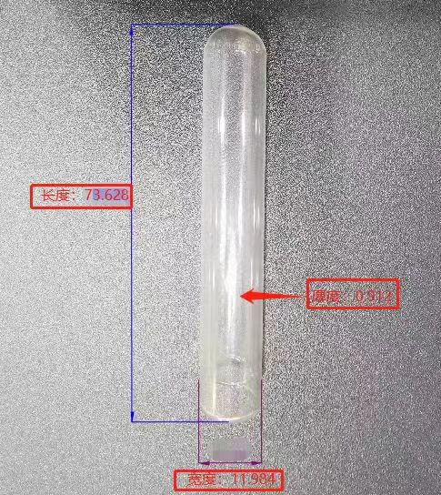 玻璃试管如何实现无破坏性的厚度及外型尺寸检测|激光影像测量仪